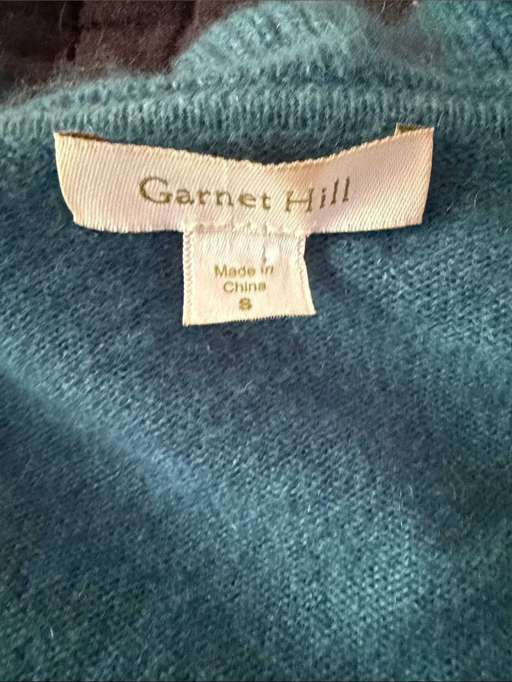 Garnet Hill 100% cashmere Ruffle cardigan size small Teal B161